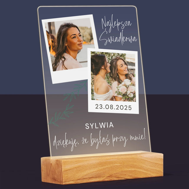 Fotokolaż: Najlepsza Świadkowa Polaroidy - Wydruk Na Szkle Akrylowym