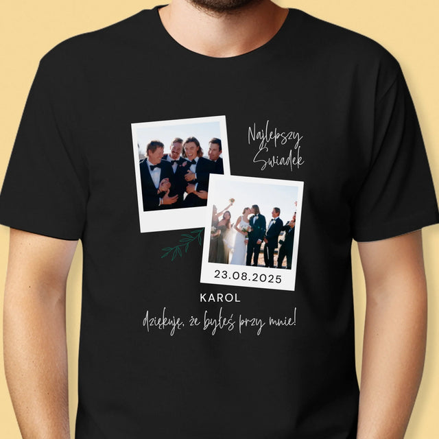 Fotokolaż: Najlepszy Świadek Polaroidy - Koszulka Męska z Nadrukiem