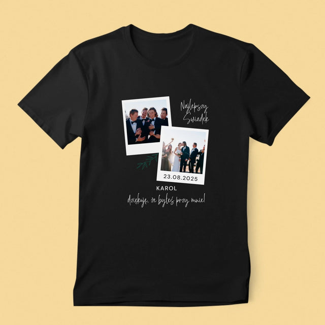 Fotokolaż: Najlepszy Świadek Polaroidy - Koszulka Męska z Nadrukiem