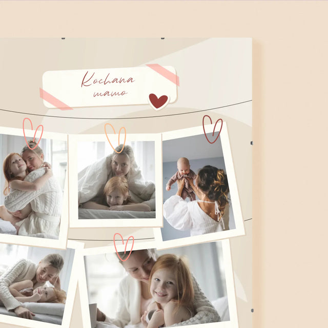 Fotokolaż: Kocham Cię Mamo - Personalizowany Plakat