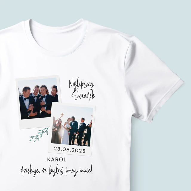 Fotokolaż: Najlepszy Świadek Polaroidy - Koszulka Męska z Nadrukiem