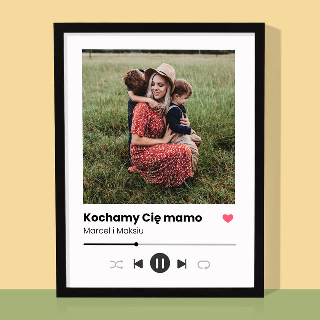Zdjęcie i Podpis: Kochamy Cię Mamo - Wydruk Obramowany
