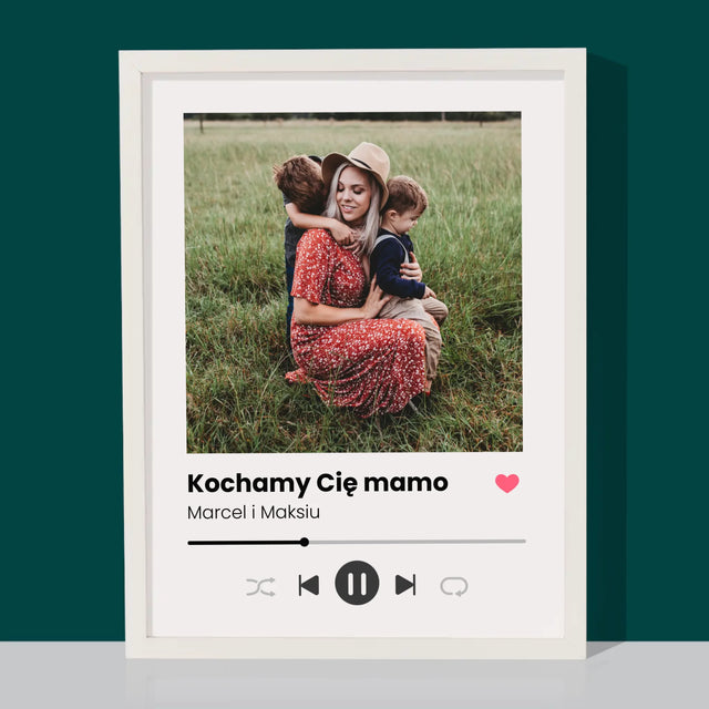 Zdjęcie i Podpis: Kochamy Cię Mamo - Wydruk Obramowany