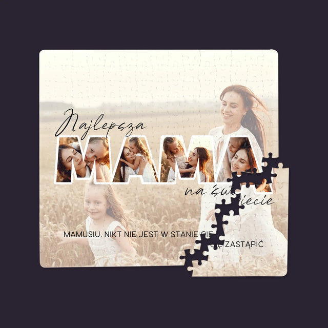 Słowo Ze Zdjęć: Najlepsza Mama Na Świecie Zdjęcia - Personalizowane Puzzle