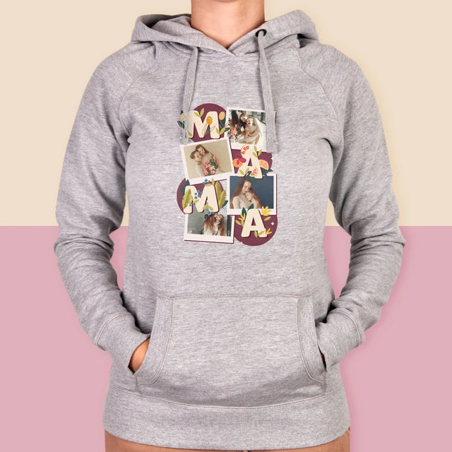 Fotokolaż: Literki Mama - Bluza Damska z Kapturem
