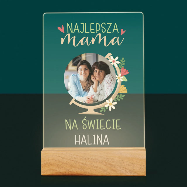 Zdjęcie i Podpis: Najlepsza Mama Świat - Wydruk Na Szkle Akrylowym