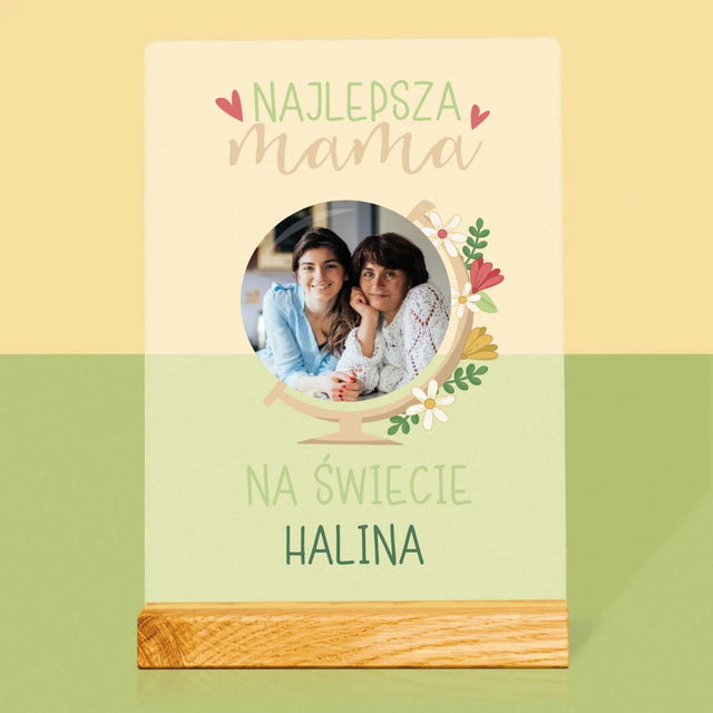 Zdjęcie i Podpis: Najlepsza Mama Świat - Wydruk Na Szkle Akrylowym