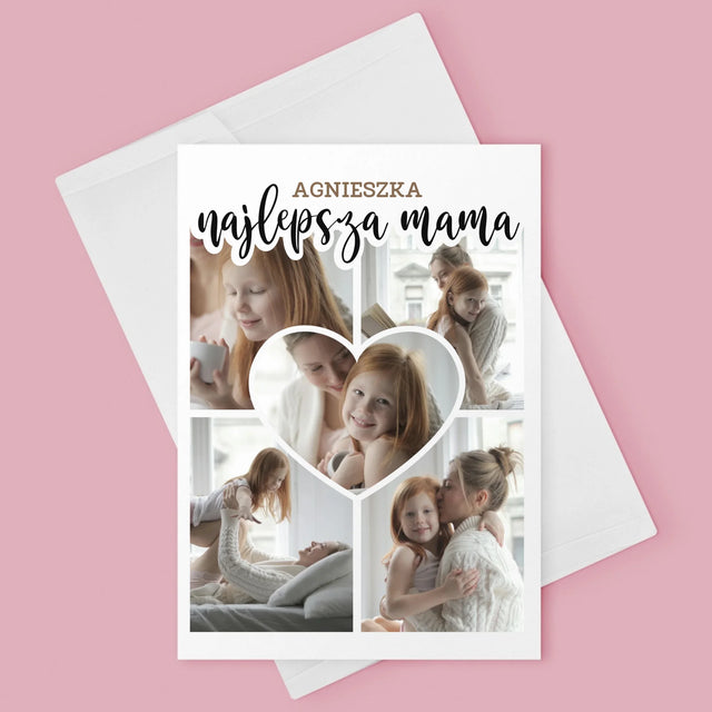 Fotokolaż: Najlepsza Mama Serce - Kartka z Życzeniami