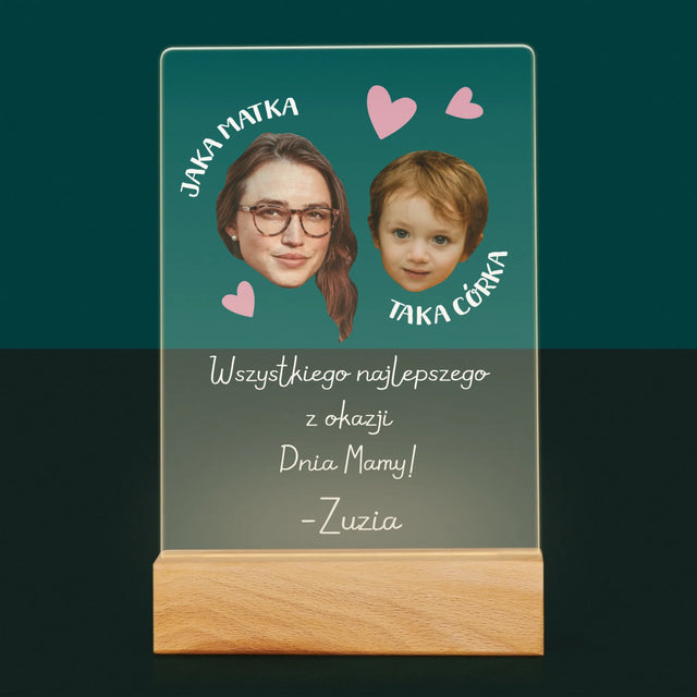 Zdjęcie i Podpis: Jaka Matka Taka Córka - Wydruk Na Szkle Akrylowym