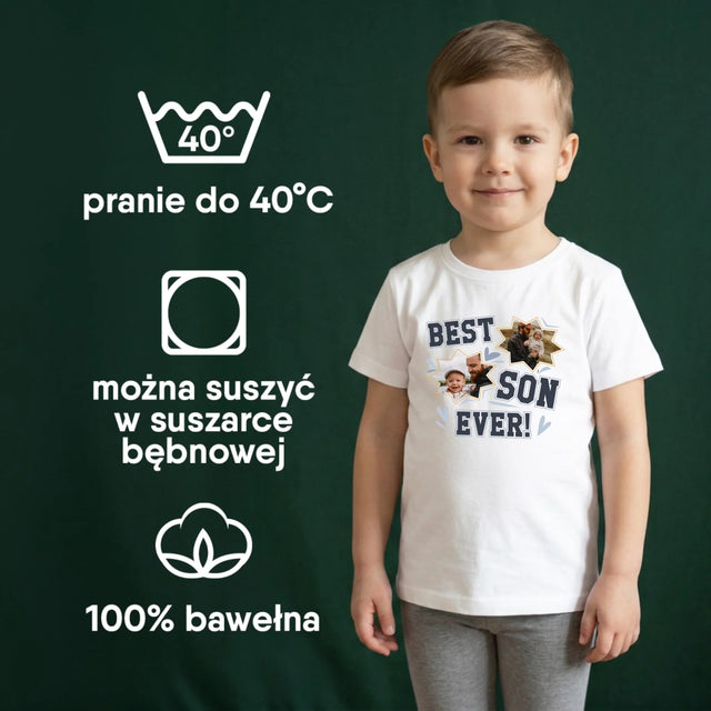 Fotokolaż: Best Son Ever Gwiazdy - Koszulka Dziecięca