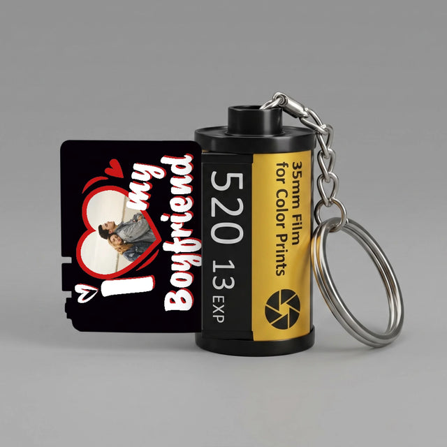 Zdjęcie I Podpis: I Love My Girlfriend - Personalizowany Brelok Klisza