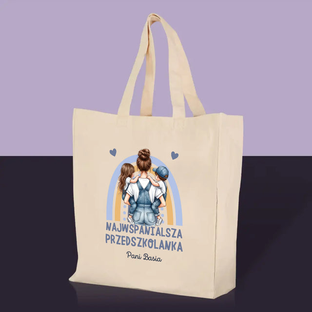 Kreator Postaci: Najwspanialsza Przedszkolanka - Torba Płócienna z Nadrukiem