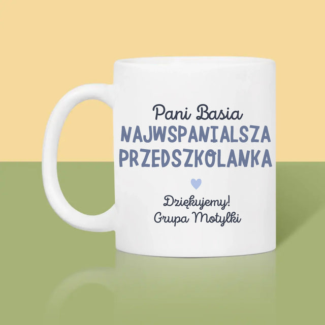 Kreator Postaci: Najwspanialsza Przedszkolanka - Kubek z Nadrukiem