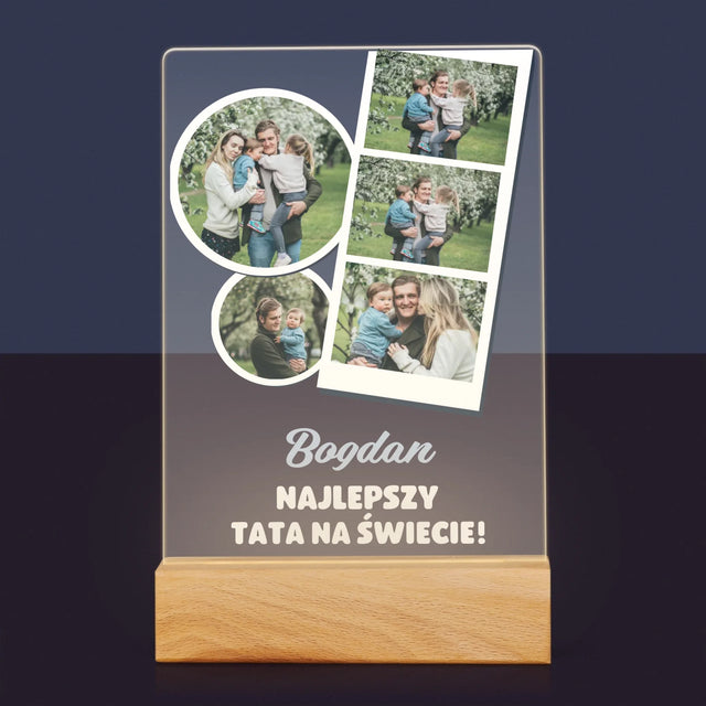 Fotokolaż: Najlepszy Tata Na Świecie - Wydruk Na Szkle Akrylowym