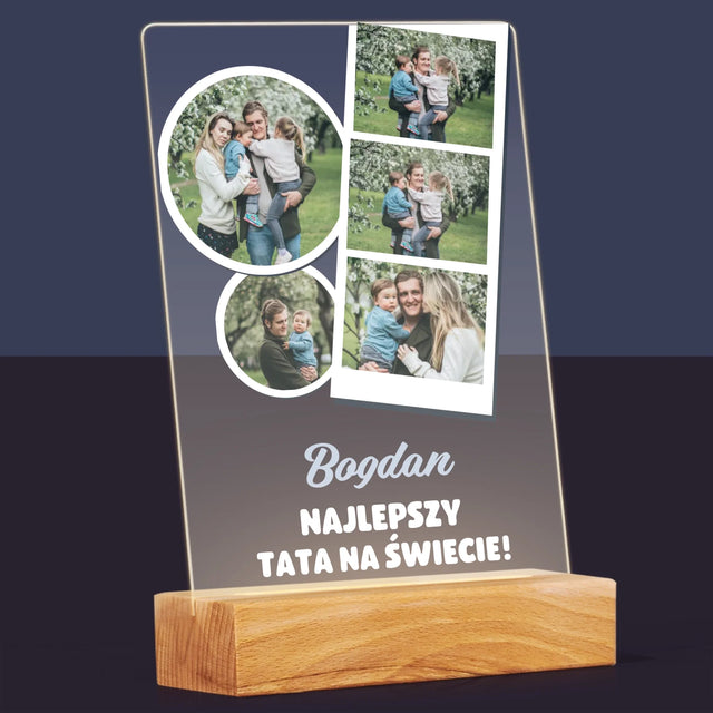 Fotokolaż: Najlepszy Tata Na Świecie - Wydruk Na Szkle Akrylowym
