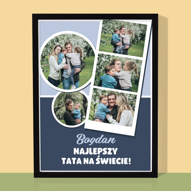 Fotokolaż: Najlepszy Tata Na Świecie - Wydruk Obramowany