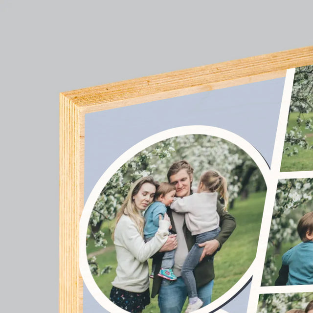 Fotokolaż: Najlepszy Tata Na Świecie - Wydruk Na Drewnie