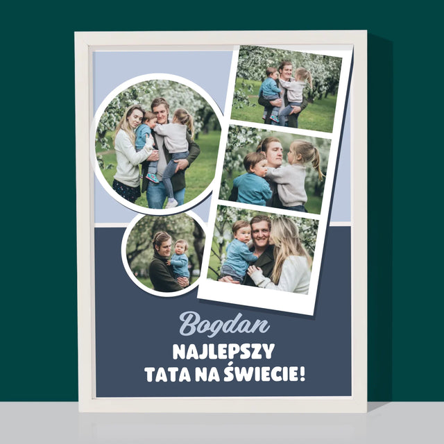 Fotokolaż: Najlepszy Tata Na Świecie - Wydruk Obramowany