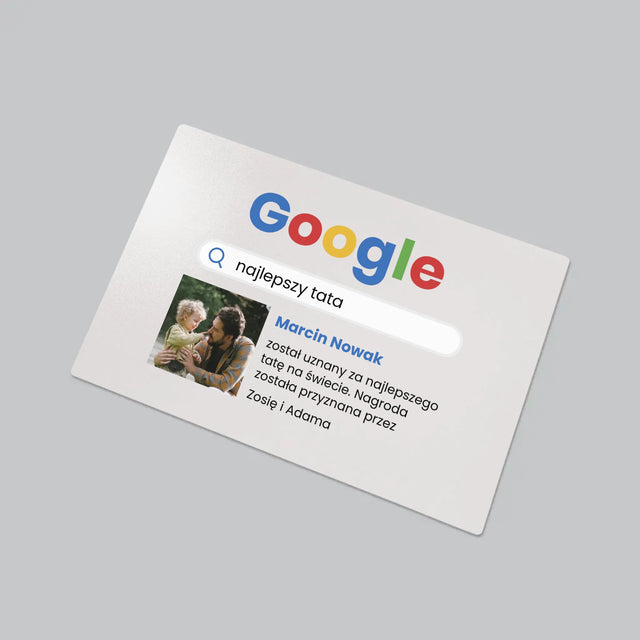Zdjęcie i Podpis: Najlepszy Tata Wynik Google - Podkładka Na Biurko