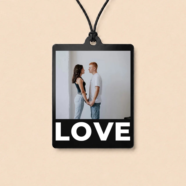 Fotokolaż: Słowo Love - Zawieszka Do Samochodu