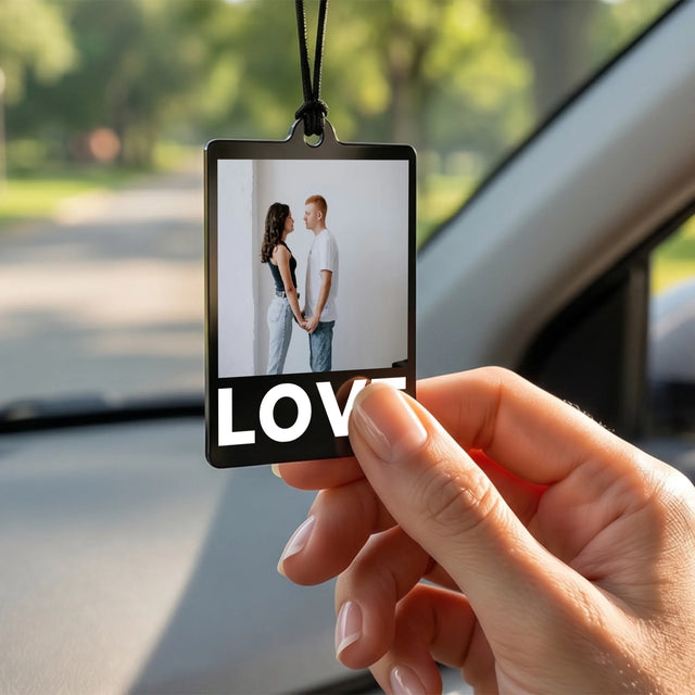 Fotokolaż: Słowo Love - Zawieszka Do Samochodu