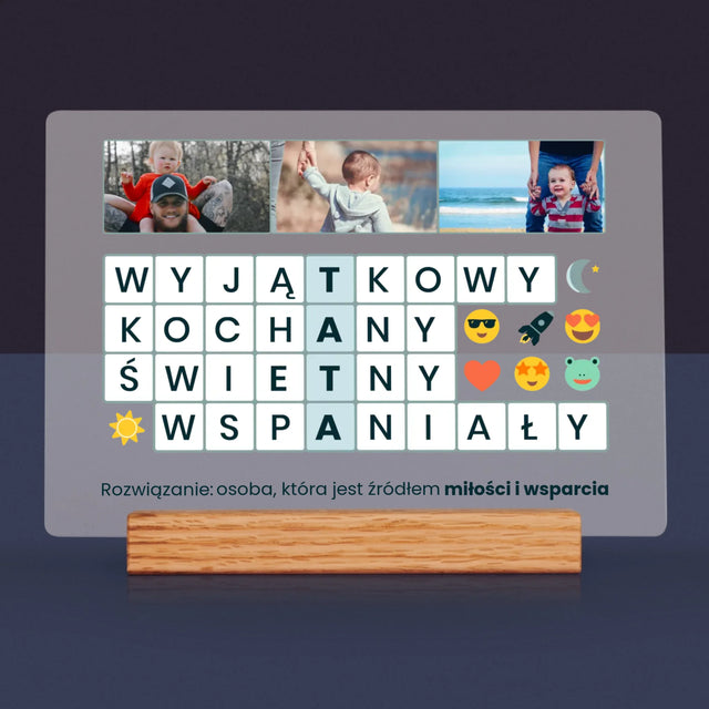 Zdjęcie i Podpis: Tata Krzyżówka - Wydruk Na Szkle Akrylowym