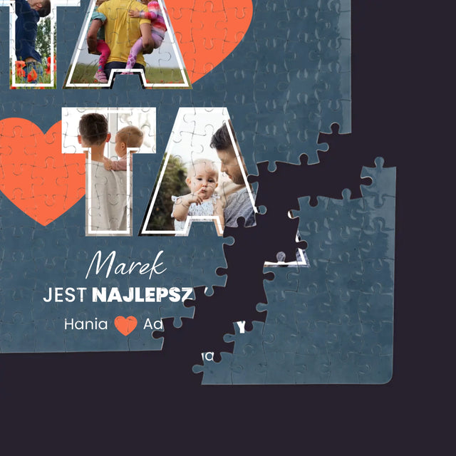 Fotokolaż: Tata Jest Najlepszy - Personalizowane Puzzle