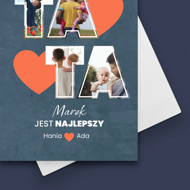 Fotokolaż: Tata Jest Najlepszy - Kartka Z Życzeniami