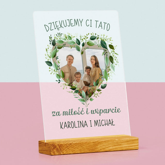 Zdjęcie i Podpis: Dziękujemy Tato - Wydruk Na Szkle Akrylowym