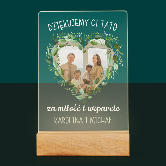 Zdjęcie i Podpis: Dziękujemy Tato - Wydruk Na Szkle Akrylowym