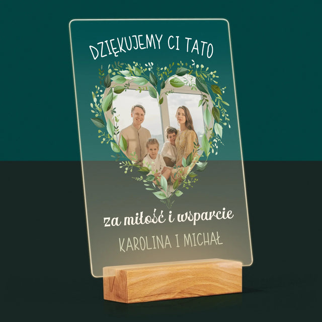 Zdjęcie i Podpis: Dziękujemy Tato - Wydruk Na Szkle Akrylowym