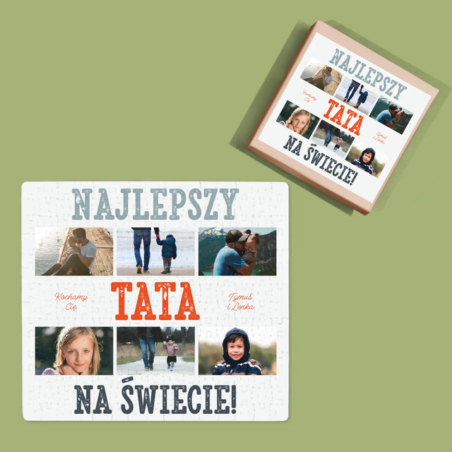 Fotokolaż: Najlepszy Tata Na Świecie Zdjęcia - Personalizowane Puzzle