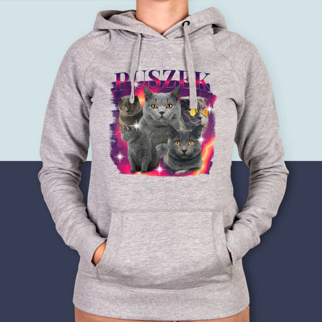 Twoja Postać: Bootleg z Twoim Kotem - Bluza Damska z Kapturem