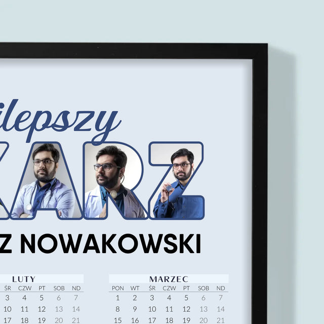 Słowo Ze Zdjęć: Najlepszy Lekarz - Kalendarz w Ramce