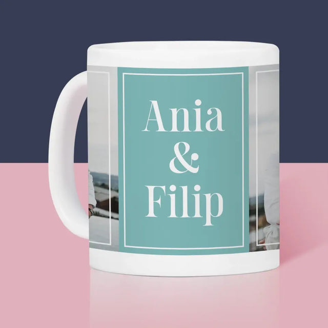 Fotokolaż: Para Imiona - Kubek z Nadrukiem