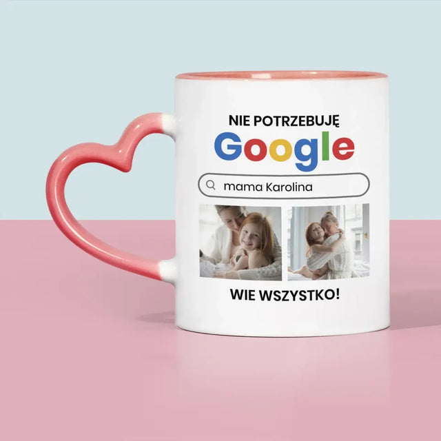 Fotokolaż: Nie Potrzebuję Google - Kubek z Nadrukiem