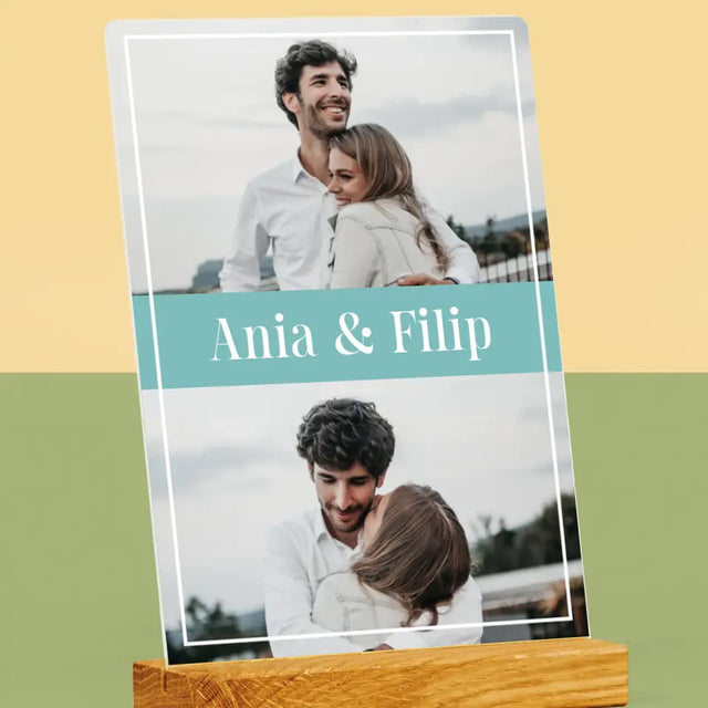 Fotokolaż: Para Imiona - Wydruk Na Szkle Akrylowym