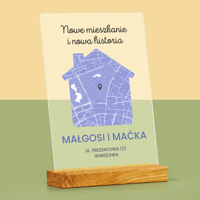 Mapa Miasta: Nowe Mieszkanie - Wydruk Na Szkle Akrylowym