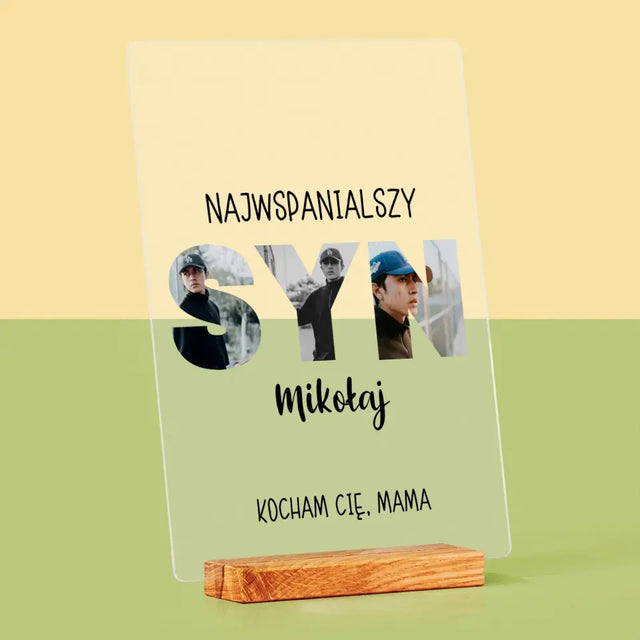 Słowo Ze Zdjęć: Syn - Wydruk Na Szkle Akrylowym