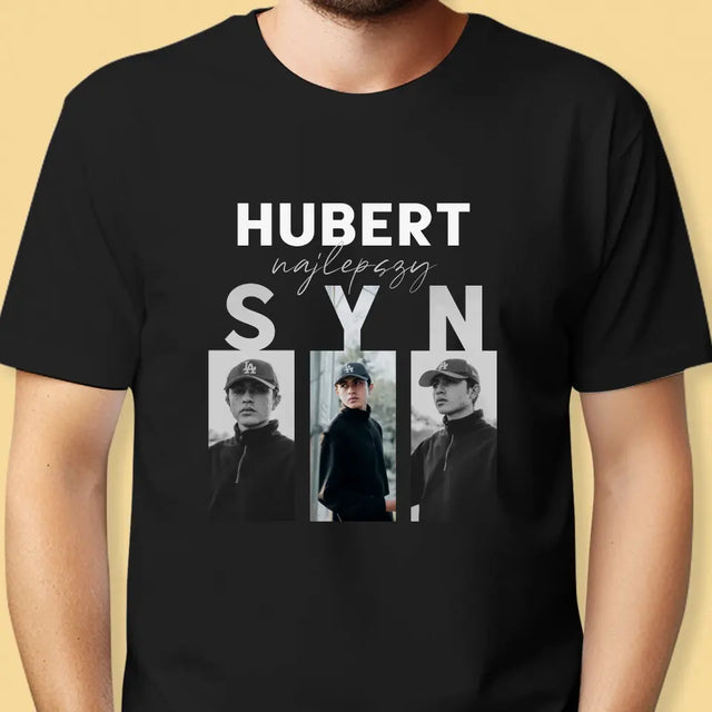 Fotokolaż: Najlepszy Syn - Koszulka Męska z Nadrukiem