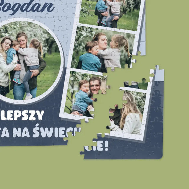 Fotokolaż: Najlepszy Tata Na Świecie - Personalizowane Puzzle