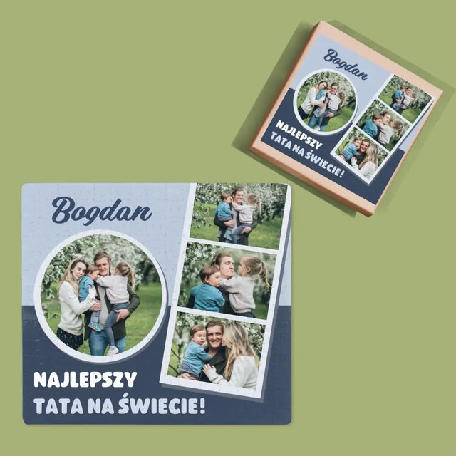 Fotokolaż: Najlepszy Tata Na Świecie - Personalizowane Puzzle