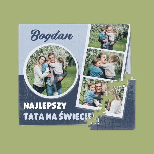 Fotokolaż: Najlepszy Tata Na Świecie - Personalizowane Puzzle