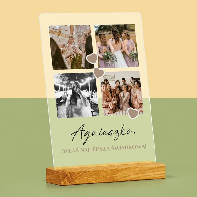 Fotokolaż: Dziękuję! Dla Świadkowej - Wydruk Na Szkle Akrylowym