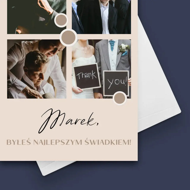 Fotokolaż: Dziękuję! Dla Świadka - Kartka z Życzeniami