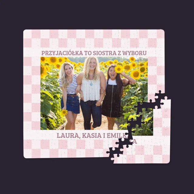 Zdjęcie i Podpis: Przyjaciółka To Siostra z Wyboru - Personalizowane Puzzle