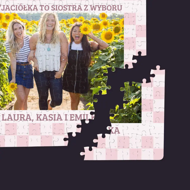 Zdjęcie i Podpis: Przyjaciółka To Siostra z Wyboru - Personalizowane Puzzle