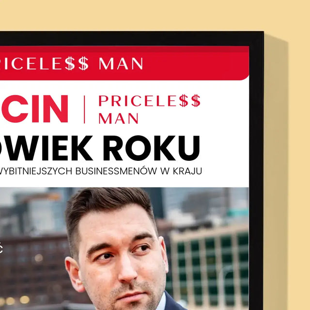 Okładka Magazynu: Priceless Man - Wydruk Obramowany