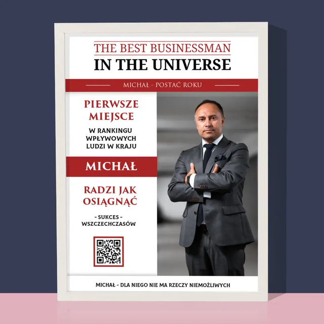 Okładka Magazynu: The Best Buisnessman In The Universe - Wydruk Obramowany