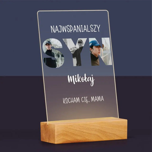 Słowo Ze Zdjęć: Syn - Wydruk Na Szkle Akrylowym